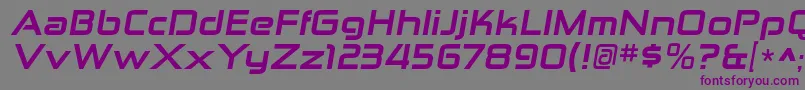 Шрифт ZektonexhvItalic – фиолетовые шрифты на сером фоне