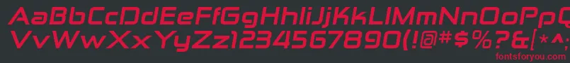 ZektonexhvItalic Font – Red Fonts on Black Background