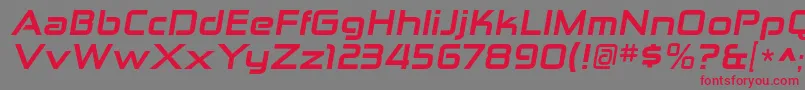 Шрифт ZektonexhvItalic – красные шрифты на сером фоне