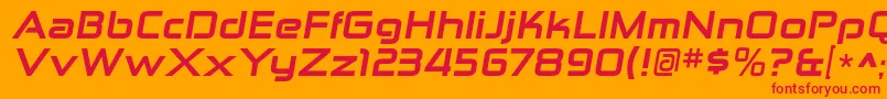 ZektonexhvItalic Font – Red Fonts on Orange Background