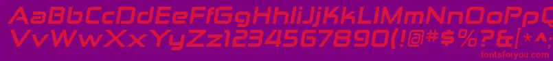 ZektonexhvItalic Font – Red Fonts on Purple Background