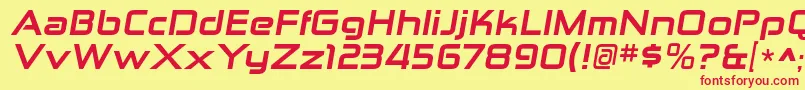 ZektonexhvItalic Font – Red Fonts on Yellow Background