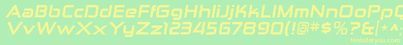 ZektonexhvItalic Font – Yellow Fonts on Green Background