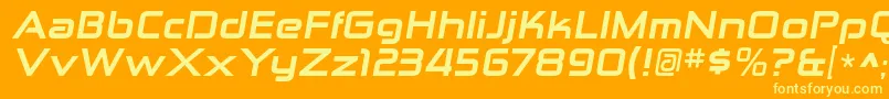 ZektonexhvItalic Font – Yellow Fonts on Orange Background