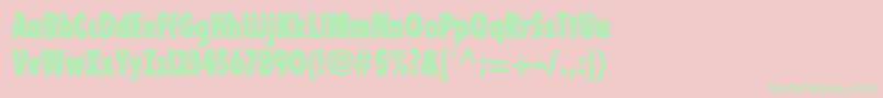 EmphasisBlackCondensedSsiBlackCondensed Font – Green Fonts on Pink Background