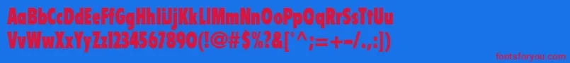 EmphasisBlackCondensedSsiBlackCondensed Font – Red Fonts on Blue Background