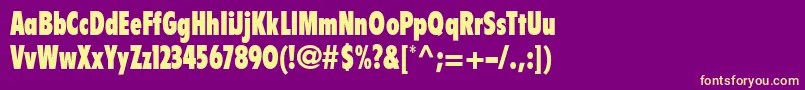 EmphasisBlackCondensedSsiBlackCondensed Font – Yellow Fonts on Purple Background