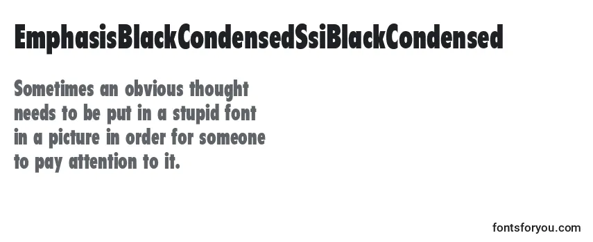 Review of the EmphasisBlackCondensedSsiBlackCondensed Font