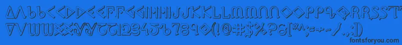 PresleyPress3D Font – Black Fonts on Blue Background