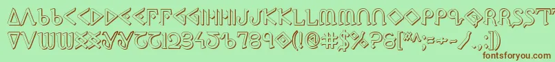 PresleyPress3D Font – Brown Fonts on Green Background