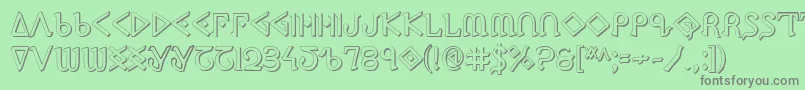 PresleyPress3D Font – Gray Fonts on Green Background