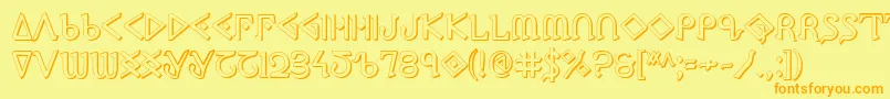 PresleyPress3D Font – Orange Fonts on Yellow Background