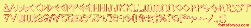 PresleyPress3D Font – Red Fonts on Yellow Background