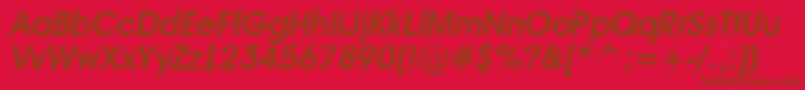 AAvanteltDemibolditalic-Schriftart – Braune Schriften auf rotem Hintergrund
