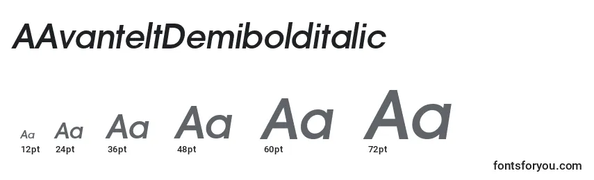 Размеры шрифта AAvanteltDemibolditalic