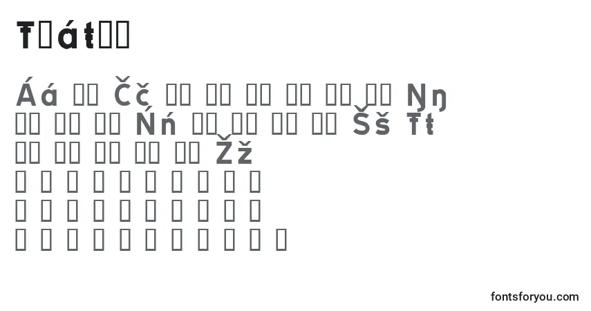Schriftart Tratev – Alphabet, Zahlen, spezielle Symbole