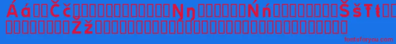 Tratev Font – Red Fonts on Blue Background