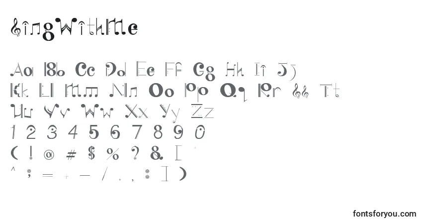A fonte SingWithMe – alfabeto, números, caracteres especiais