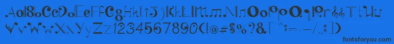SingWithMe-Schriftart – Schwarze Schriften auf blauem Hintergrund