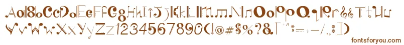 SingWithMe-fontti – ruskeat fontit valkoisella taustalla