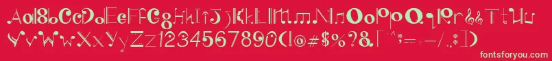 SingWithMe Font – Green Fonts on Red Background