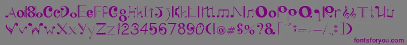 SingWithMe-fontti – violetit fontit harmaalla taustalla