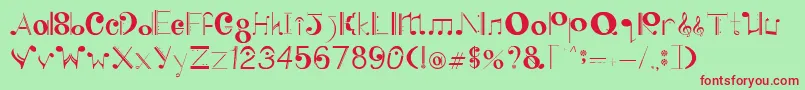 SingWithMe Font – Red Fonts on Green Background