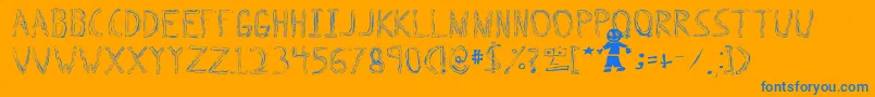 TripleBypassRegular Font – Blue Fonts on Orange Background