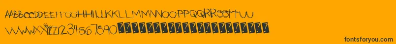 Latenights-Schriftart – Schwarze Schriften auf orangefarbenem Hintergrund