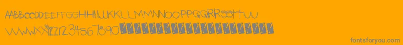 Latenights-Schriftart – Graue Schriften auf orangefarbenem Hintergrund