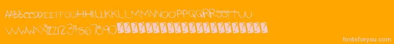 Latenights Font – Pink Fonts on Orange Background