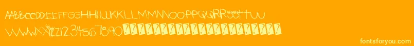 Latenights Font – Yellow Fonts on Orange Background