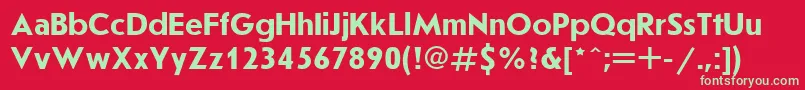 フォントJournalsansBoldCyrillic – 赤い背景に緑の文字