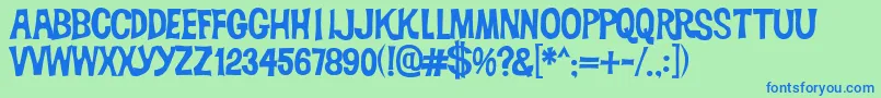 Dickvandyke Font – Blue Fonts on Green Background