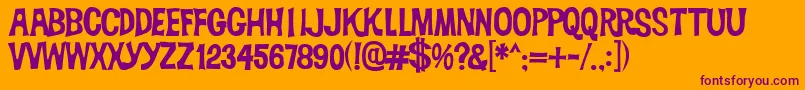 Dickvandyke Font – Purple Fonts on Orange Background