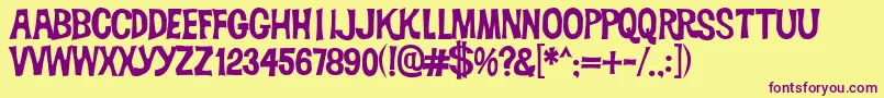 Dickvandyke Font – Purple Fonts on Yellow Background