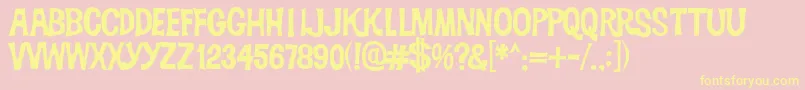 Dickvandyke Font – Yellow Fonts on Pink Background