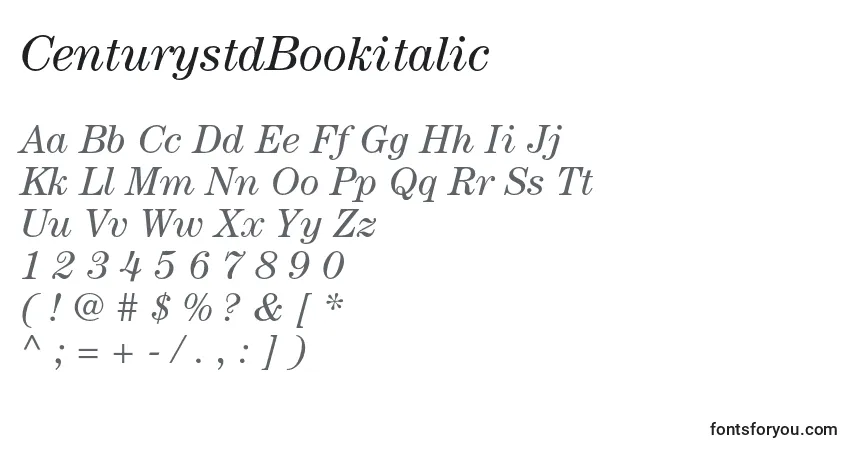 Police CenturystdBookitalic - Alphabet, Chiffres, Caractères Spéciaux