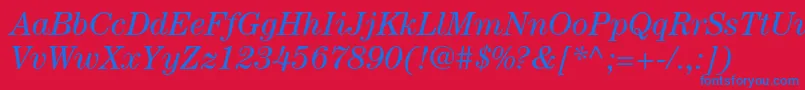 CenturystdBookitalic Font – Blue Fonts on Red Background