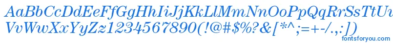 CenturystdBookitalic-fontti – siniset fontit valkoisella taustalla