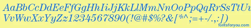 Шрифт CenturystdBookitalic – синие шрифты на жёлтом фоне