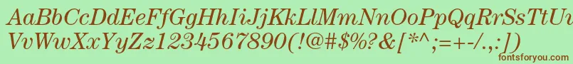 CenturystdBookitalic Font – Brown Fonts on Green Background