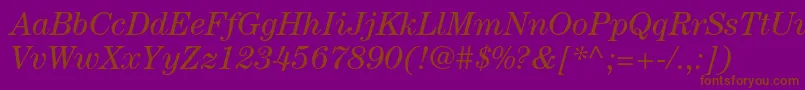 Czcionka CenturystdBookitalic – brązowe czcionki na fioletowym tle
