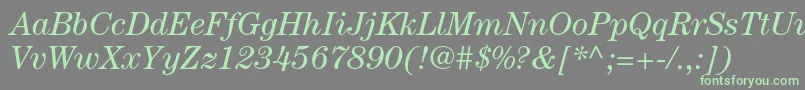 CenturystdBookitalic Font – Green Fonts on Gray Background