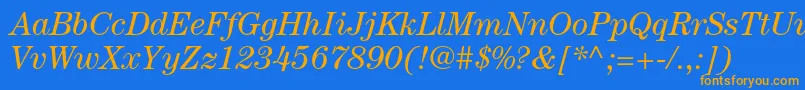 CenturystdBookitalic Font – Orange Fonts on Blue Background