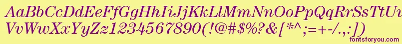 CenturystdBookitalic Font – Purple Fonts on Yellow Background