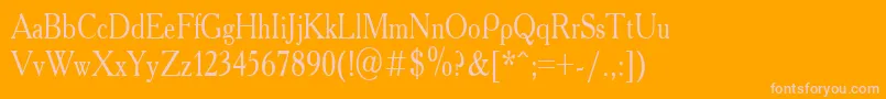 AcademyOldNarrow Font – Pink Fonts on Orange Background