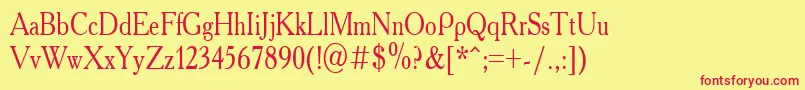 AcademyOldNarrow Font – Red Fonts on Yellow Background