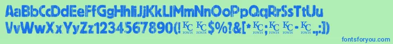 Indiepressdemo Font – Blue Fonts on Green Background