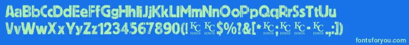 Indiepressdemo Font – Green Fonts on Blue Background